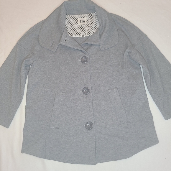 Luii Jacket / Blazer Front Close Knit Gray, Size Small - Picture 4 of 16